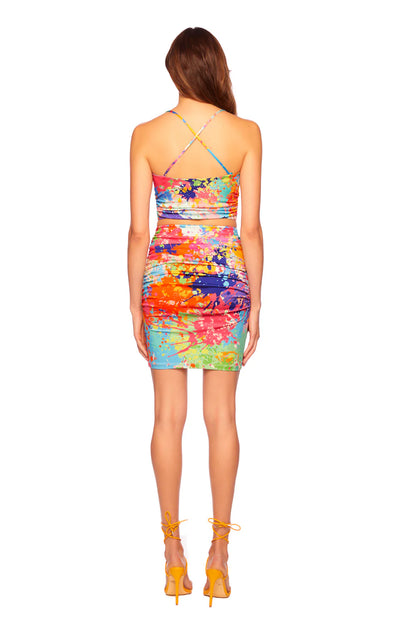 Viscose Print Cowl String Top in Splatter Print - FINAL SALE