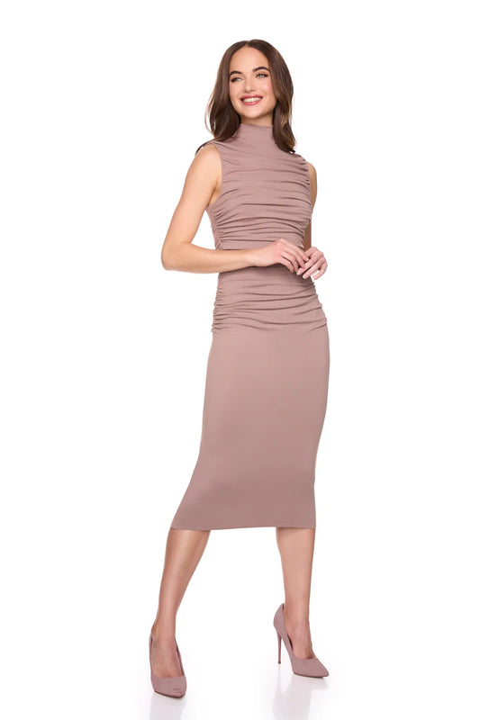 Susana Monaco - Gathered Mock Neck Sleeveless in Coco