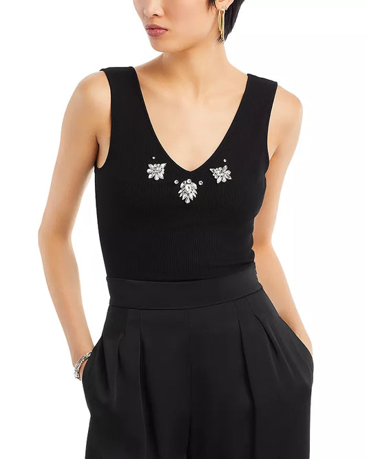 Serafina Crystal Tank in Black