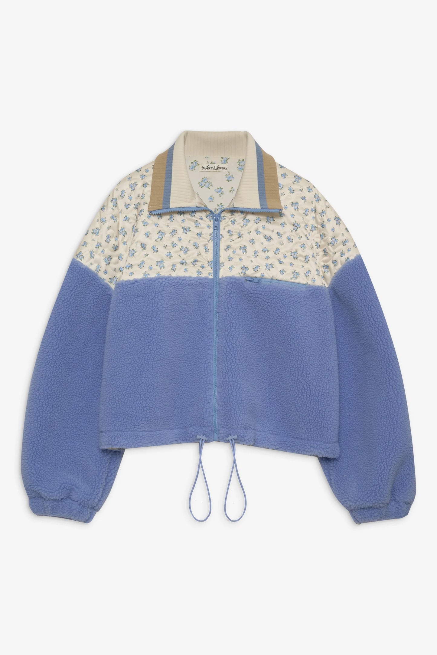 Saide Floral Fleece Jacket in Blue