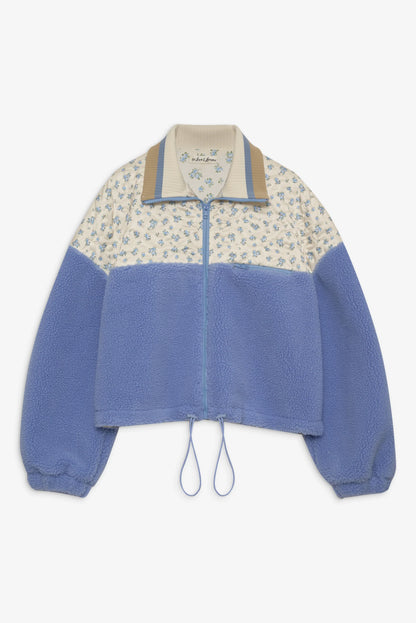 Saide Floral Fleece Jacket in Blue
