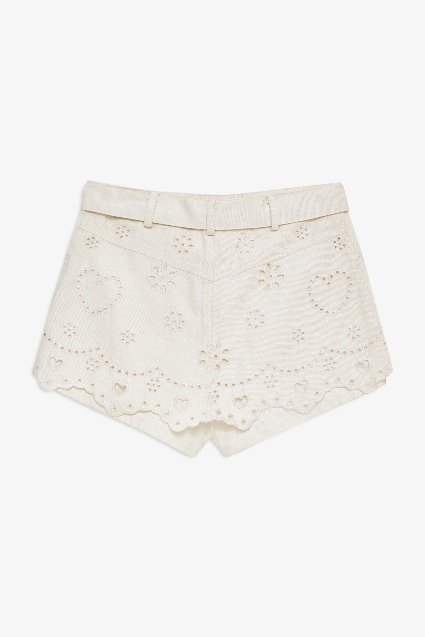 Heart Eyelet Denim Skort