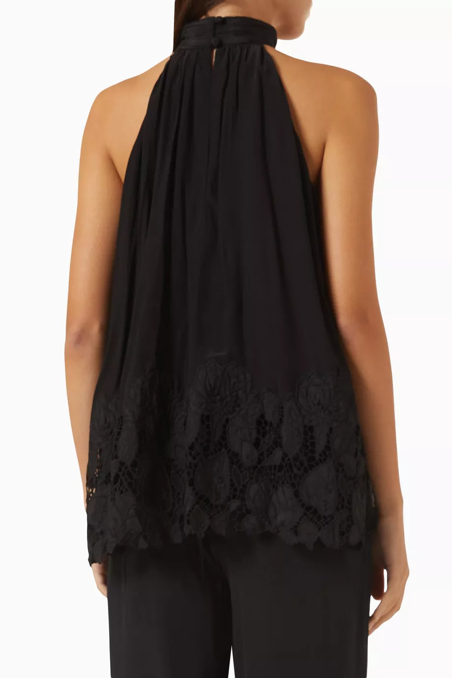 Ziva Lace-trim Halterneck Top