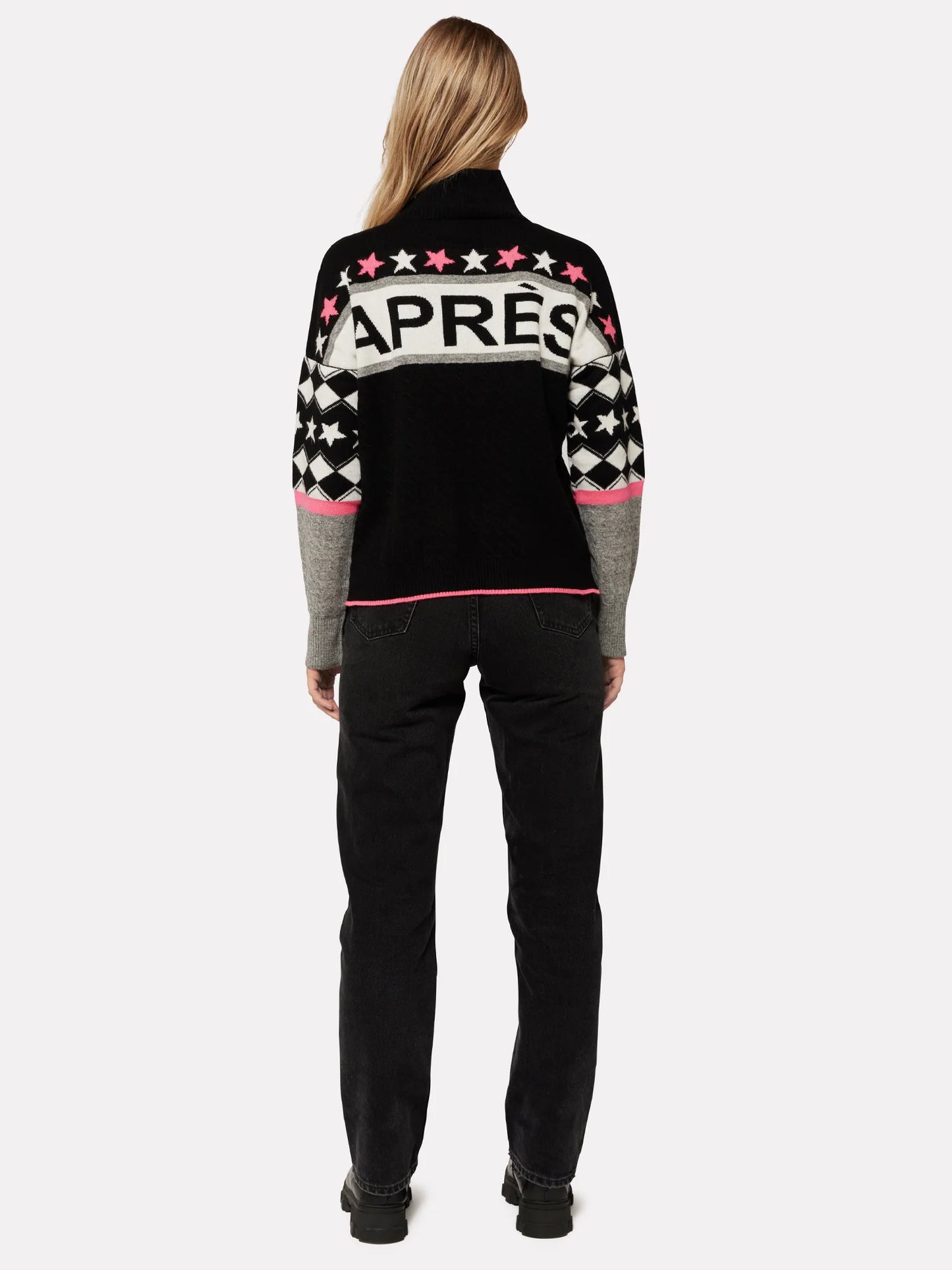 Brodie - Alpine Ski Mock Neck Jumper in Black