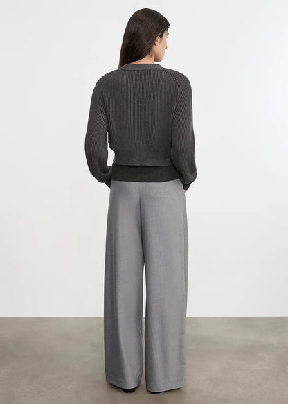 Enza Costa - Chucky Cotton Cashmere Cardigan in Charcoal