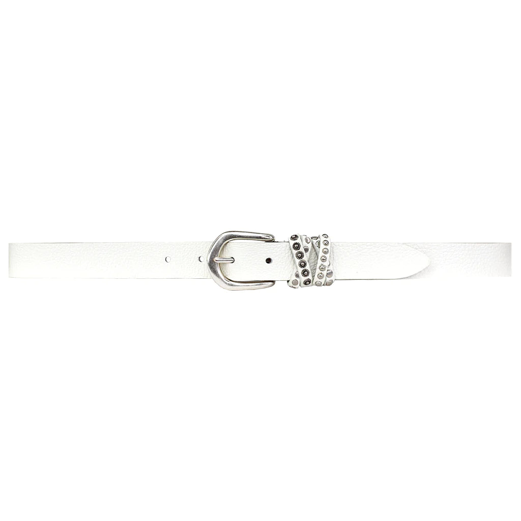 STREETS AHEAD - Willow Belt in White Studded Loop Silver