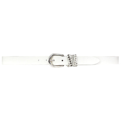 STREETS AHEAD - Willow Belt in White Studded Loop Silver