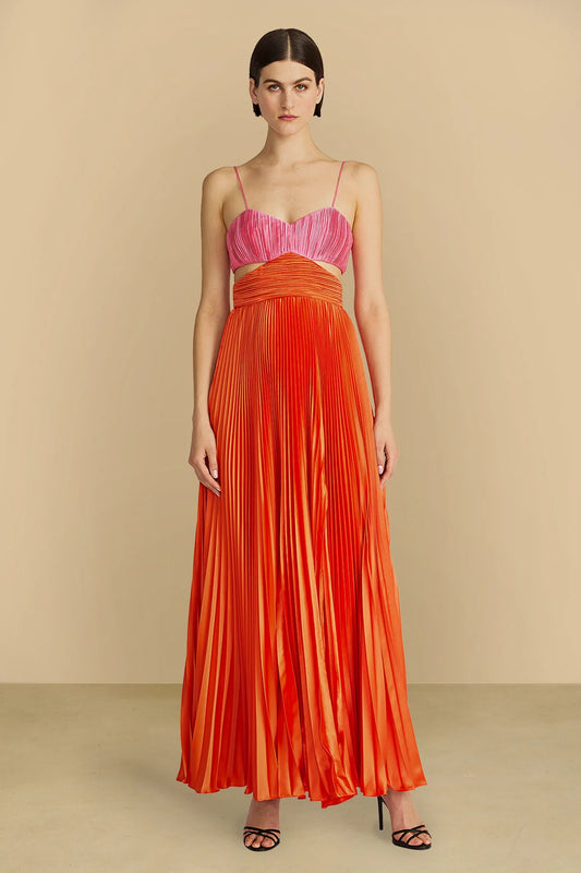 Elodie Gown in Calla Lily in Poppy Field