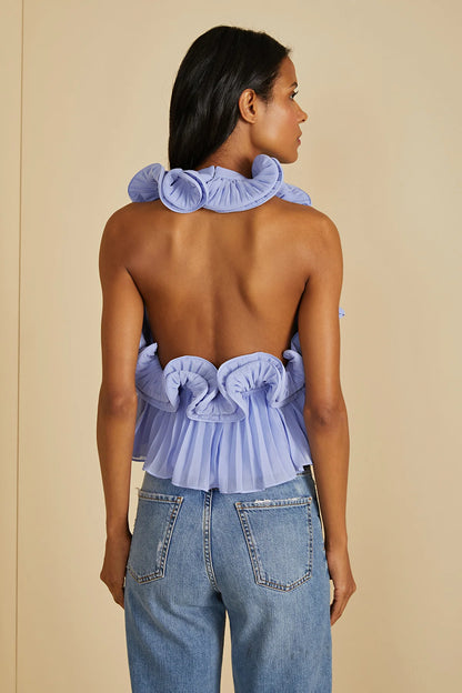 Baylin Pleated Top in Grape Hyacinth - FINAL SALE