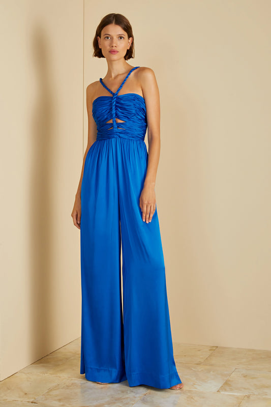 Kirah Twist Jumpsuit in Deep Ocean - FINAL SALE