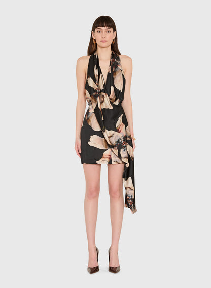 Alyssa Halter Mini Dress In Multi