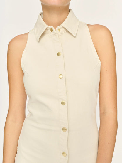 Payton Denim Dress Mini in Flax