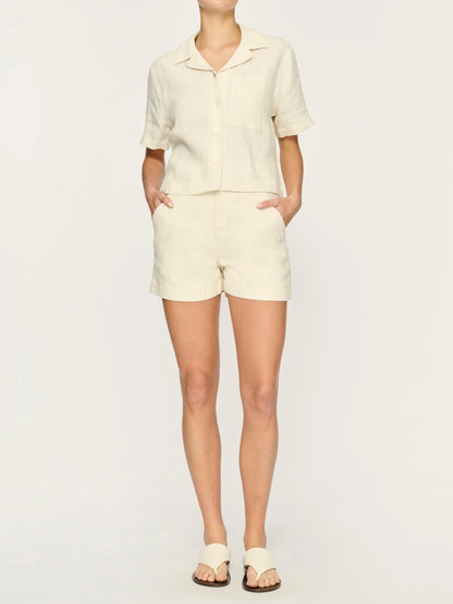 Hampton Shirt Short Sleeve in Flax