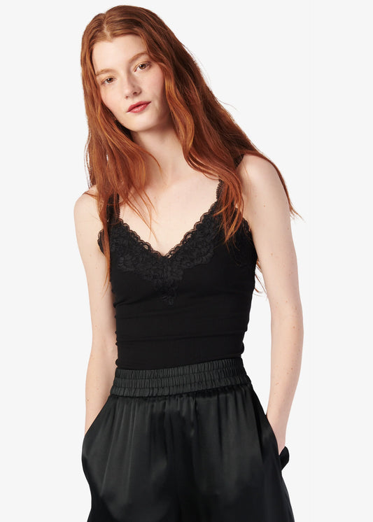 Lani Rib Knit Tank Black