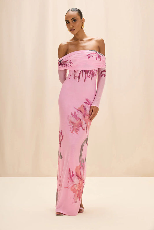 Honey Flower Tulle Maxi Dress