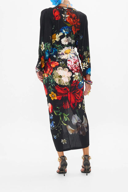 Long Split Front Twist Dress in A Still Life