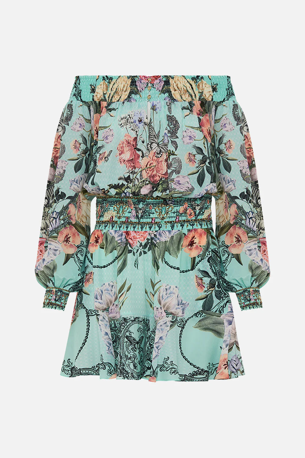 Off Shoulder Short Dress in Petal Promise Land