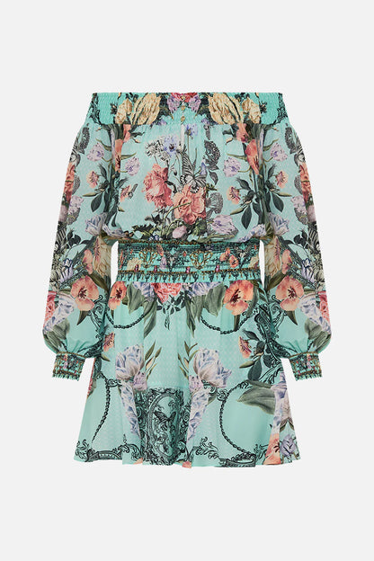 Off Shoulder Short Dress in Petal Promise Land