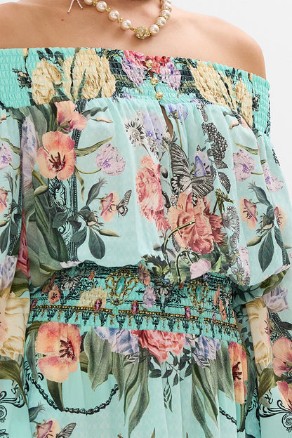 Off Shoulder Short Dress in Petal Promise Land