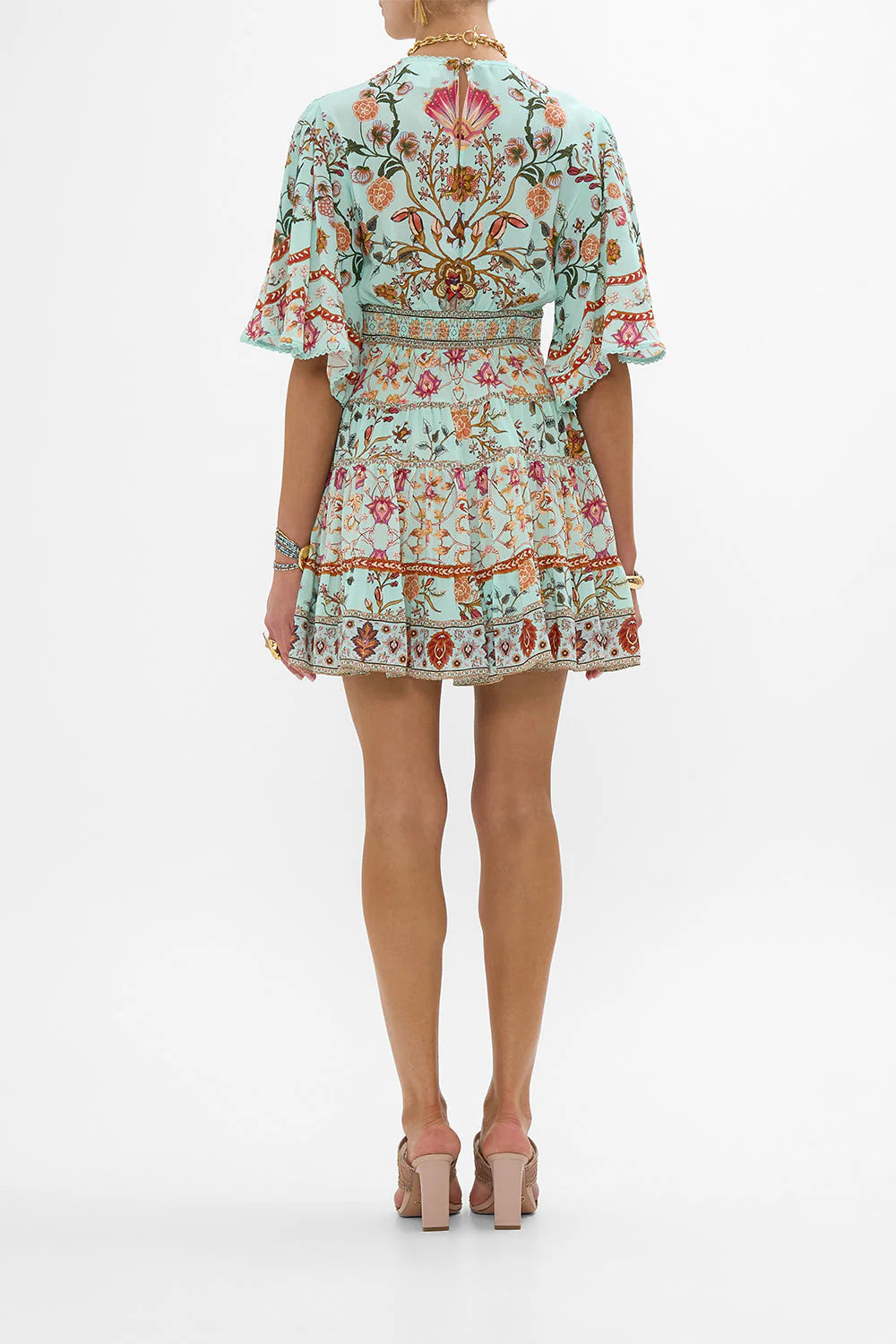 Tiered Skirt Mini Dress in Weaving Worlds