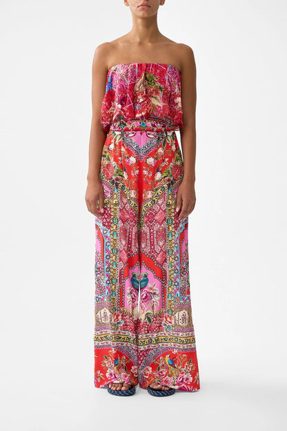 Strapless Jumpsuit With Frill