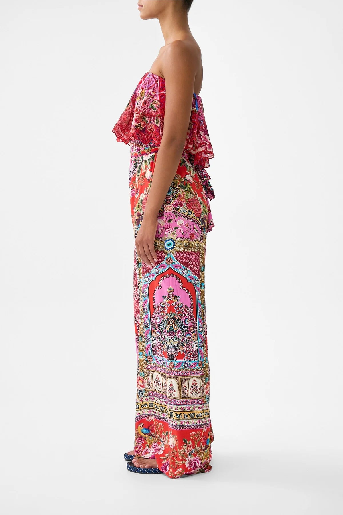 Strapless Jumpsuit With Frill