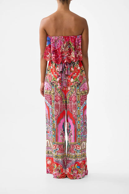 Strapless Jumpsuit With Frill