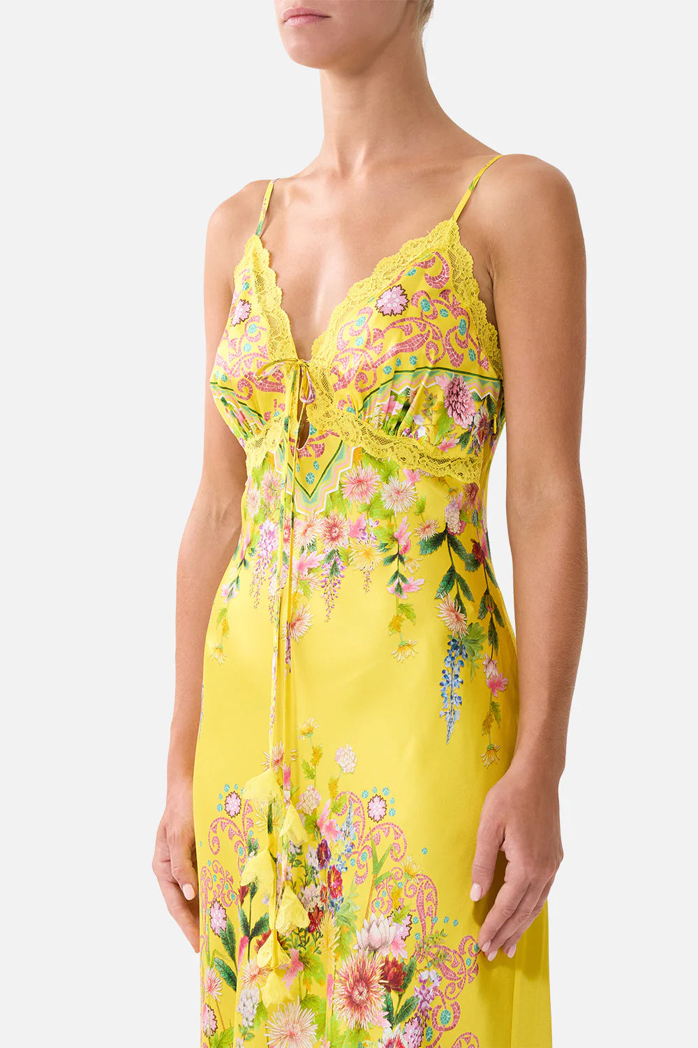 Bias Slip Dress With Lace Edge Detail