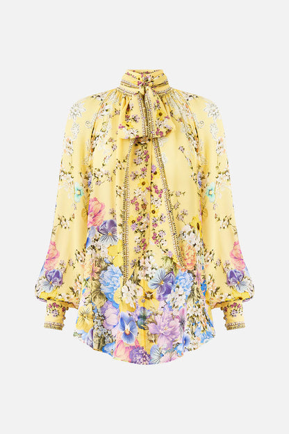 Detachable Pussy Bow Raglan Blouse