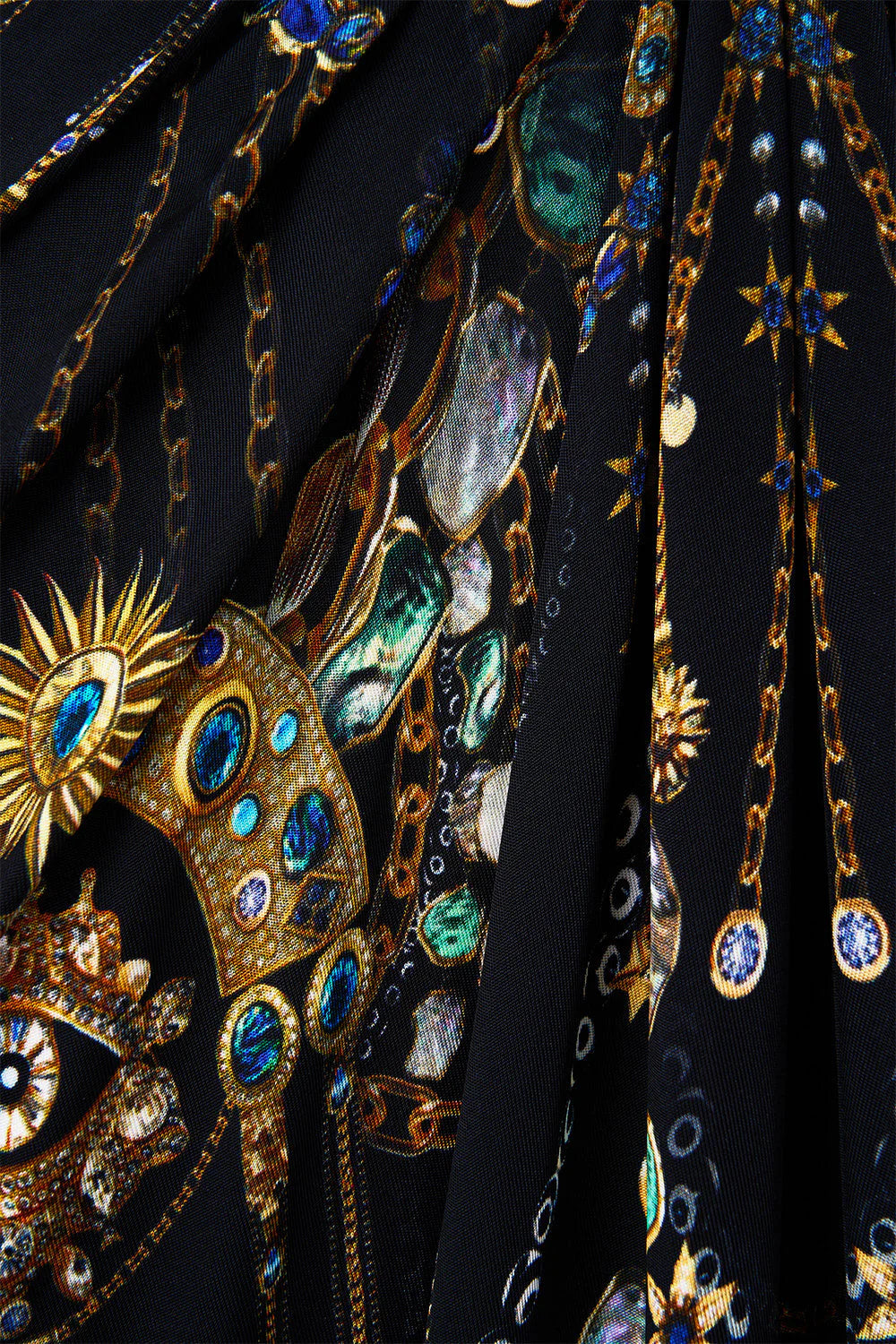 V Neck Gathered Jersey Dress