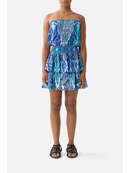 Shirred Waist Mini Dress