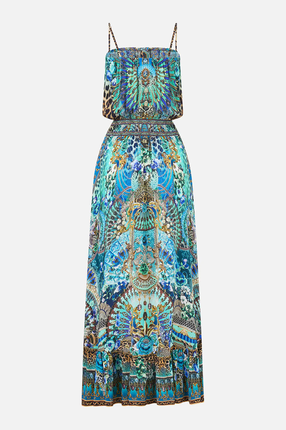 Shirred Waist Long Dress