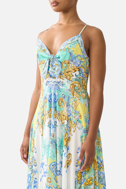 Long Dress With Tie Front