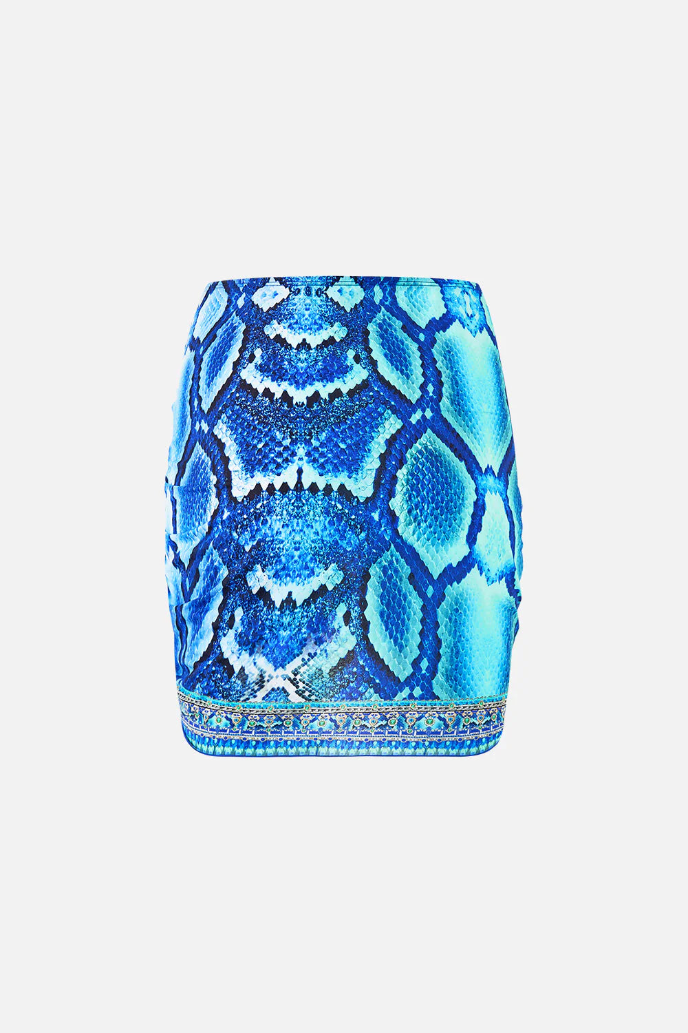 Ruched Short Sarong With Ring Front Trim