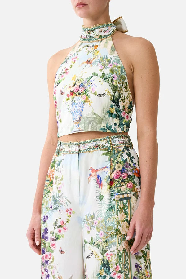 Reversible Halter Tie Back Top