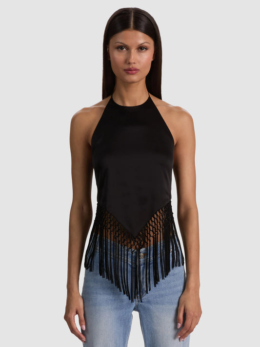 Greta Handkerchief Fringe Top