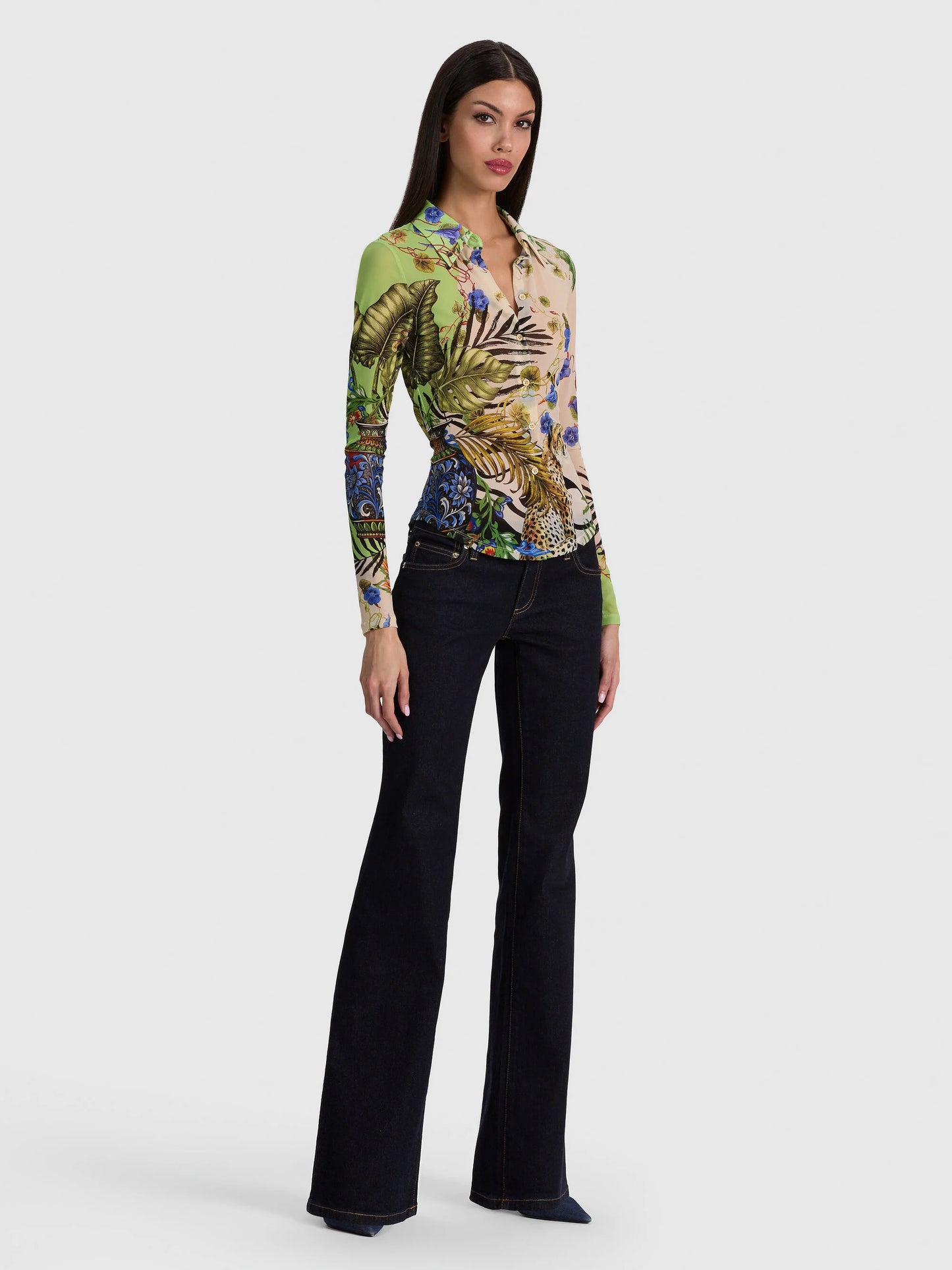 Jade Mesh Button Down