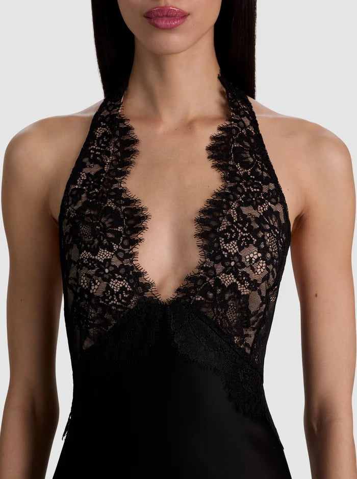 Viola Lace Halter Mini Dress