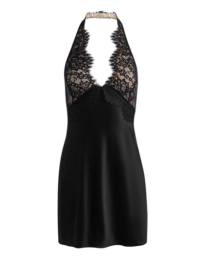 Viola Lace Halter Mini Dress