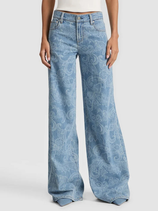 alice + olivia - Amazing Baggy Jean in Laser Paisley