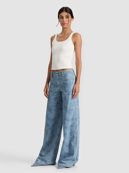 alice + olivia - Amazing Baggy Jean in Laser Paisley