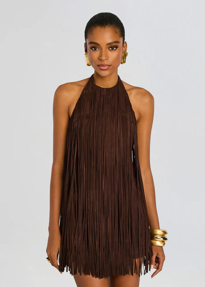 tobacco dress Marella | Woman - Linen midi wrap - Brown Finished with a pale blue collar retrofete Laykha Suede Dress in