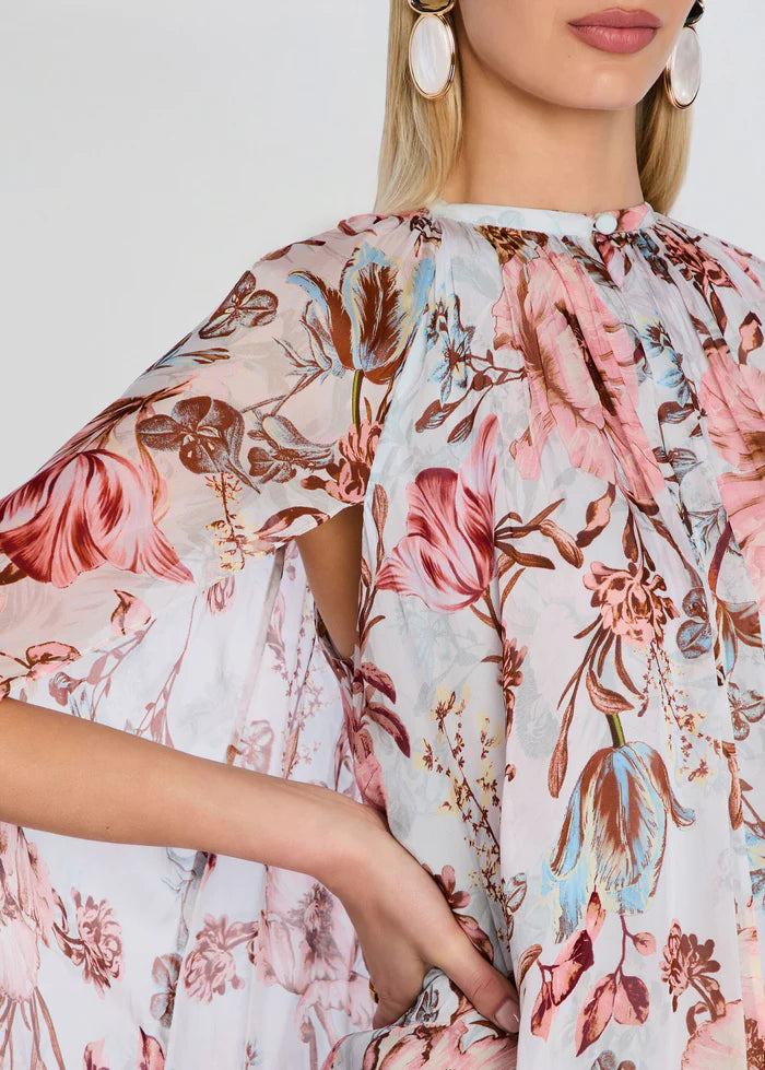 Ruched Cape Mini Dress