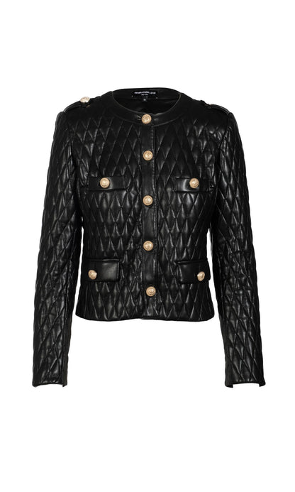 Brevel Quilted Vegan Leather Jacket