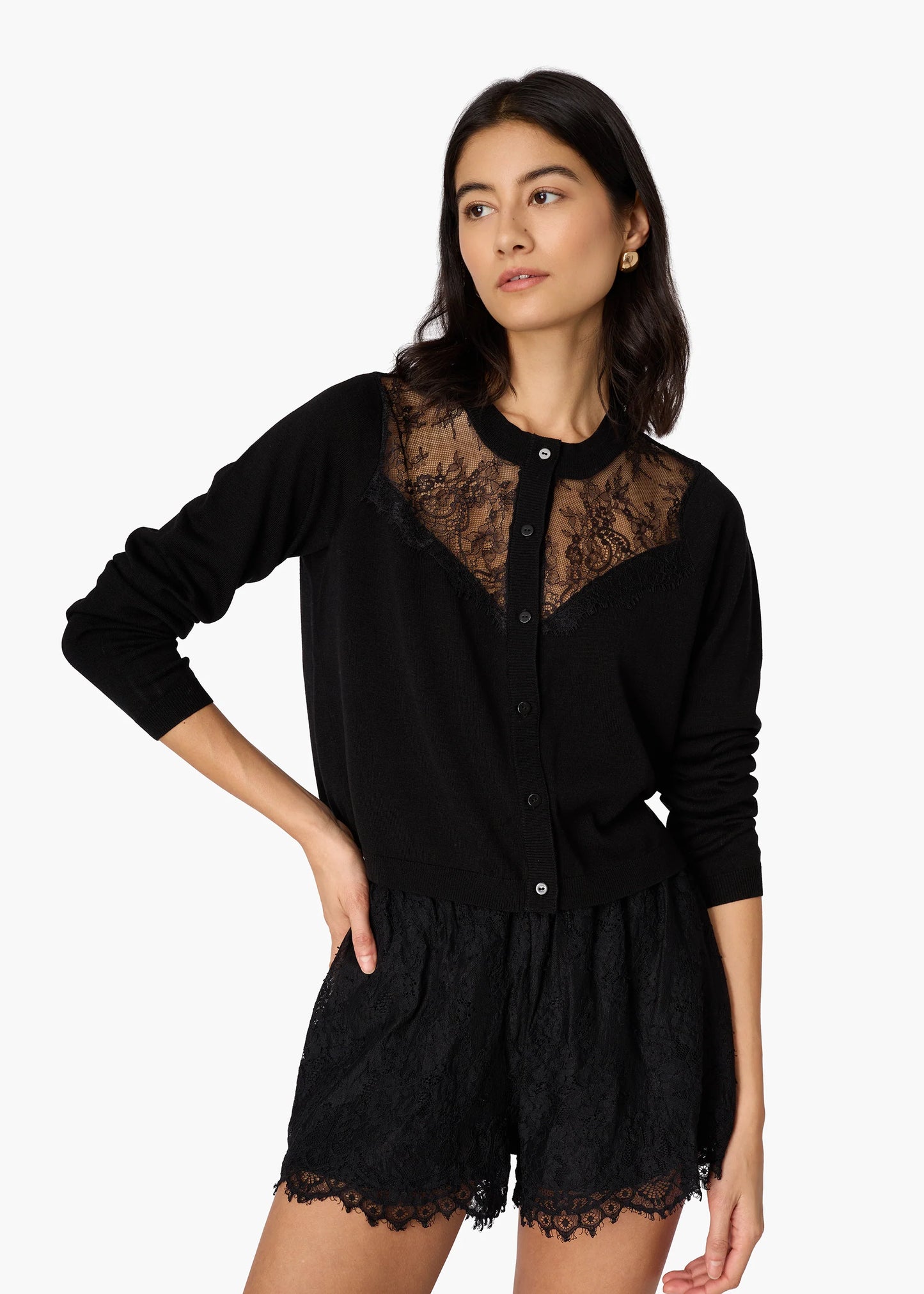 Mirah Lace Mini Short Black