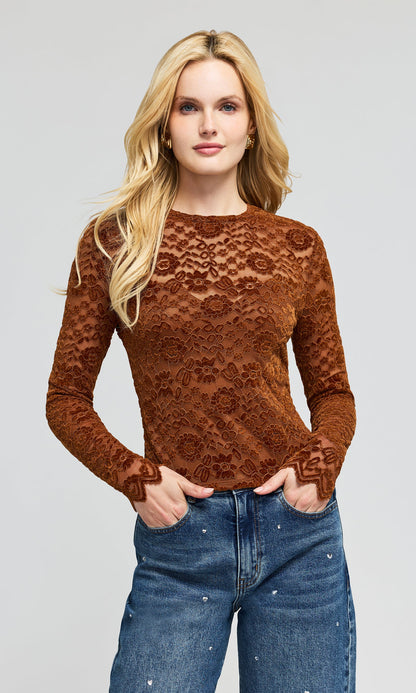 Gracie Velvet Lace Top