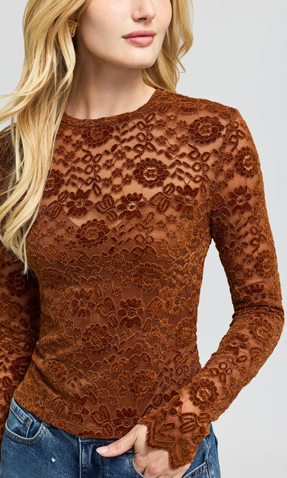 Gracie Velvet Lace Top