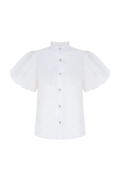 PatBo - Taffeta Bloom Shirt in Off White