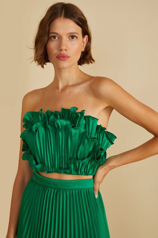Averi Scallop Top in Frog - FINAL SALE
