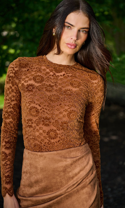 Gracie Velvet Lace Top